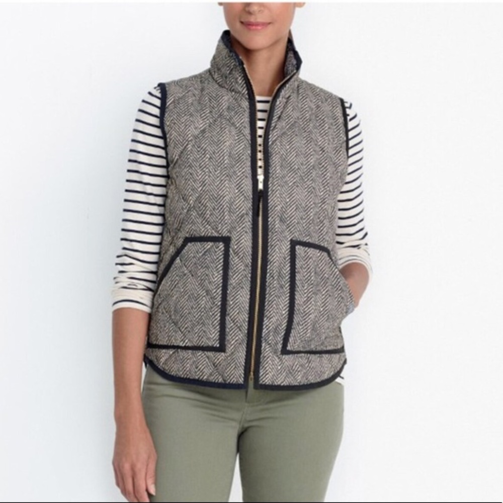 Jcrew herringbone puffer vest